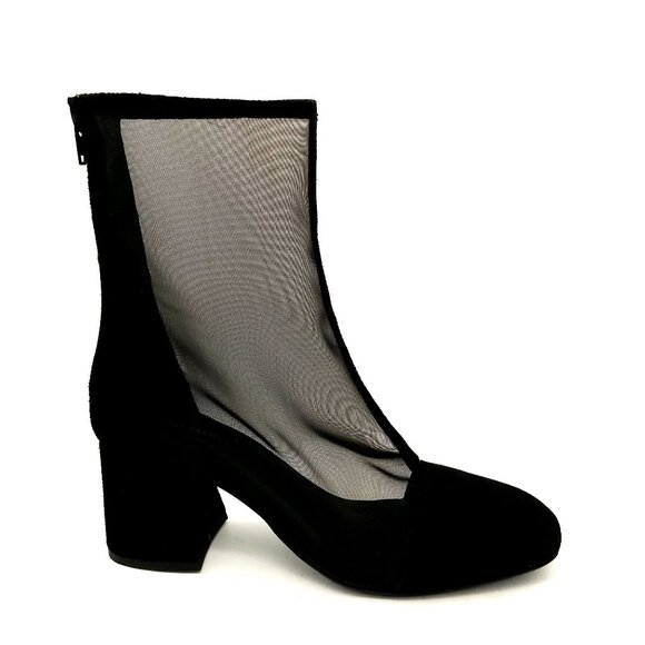 NEW Free People Wisteria Boots Womens 9 Black Mesh Whimsygoth Contemporary Chic - Picture 1 of 8